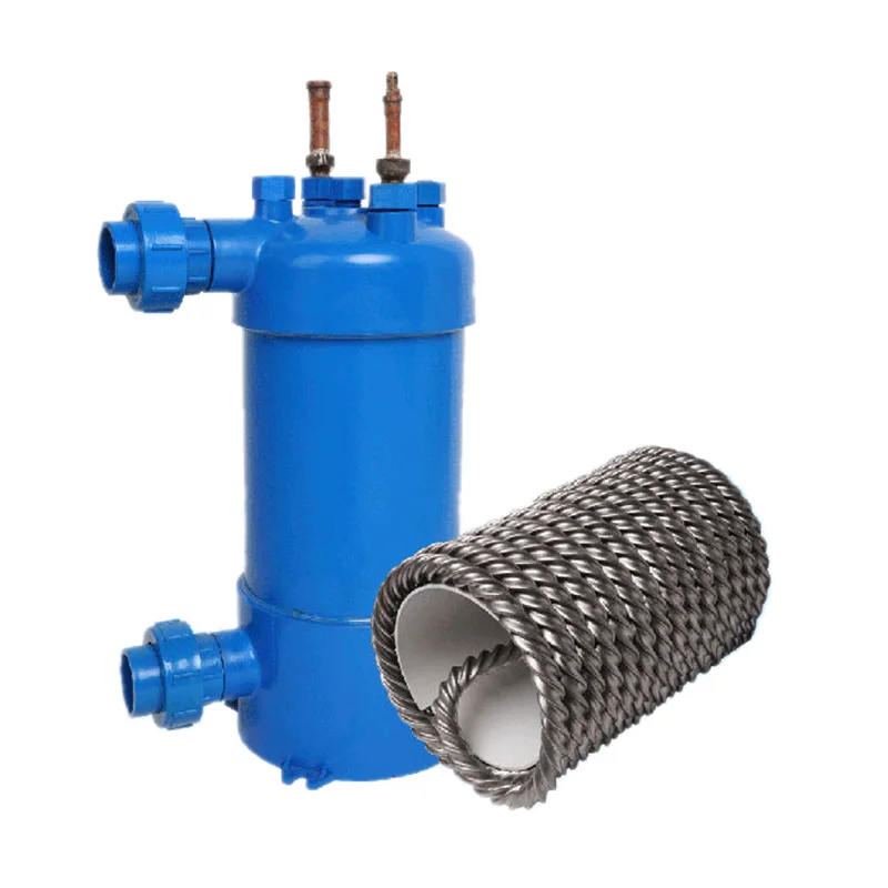 Swimming Pool Heat Pump Screwed Titanium Tube PVC Shell  Heat Exchanger