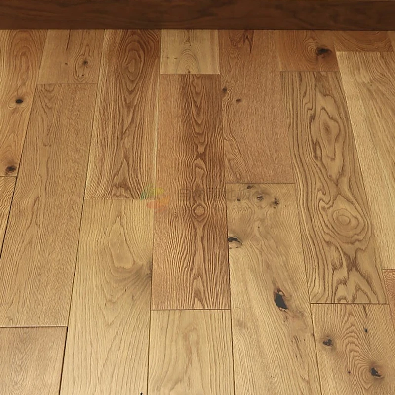 Moisture-Proof Design Wire Brushed Woodfloor Light Gray Quartz Color Flooring