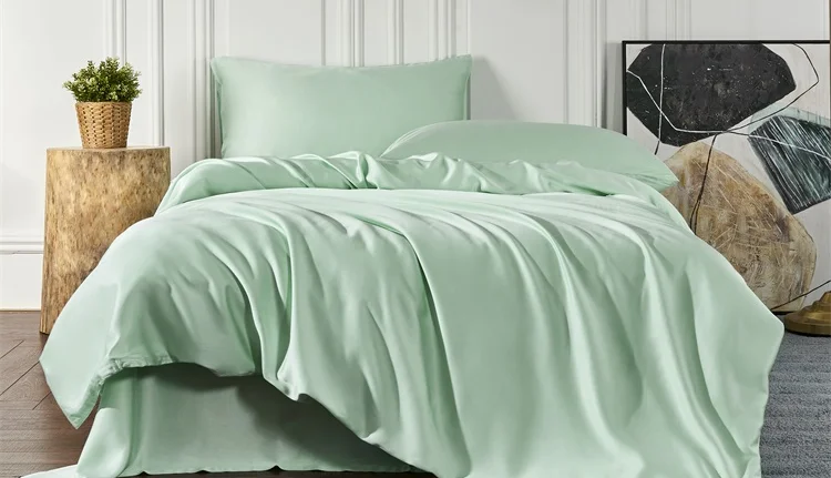 Like Mulberry Silk Ultra Soft Cooling 100% Lyocell Oragnic Bamboo Fitted Sheet Set Hypoallergenic Anti-Bacteria