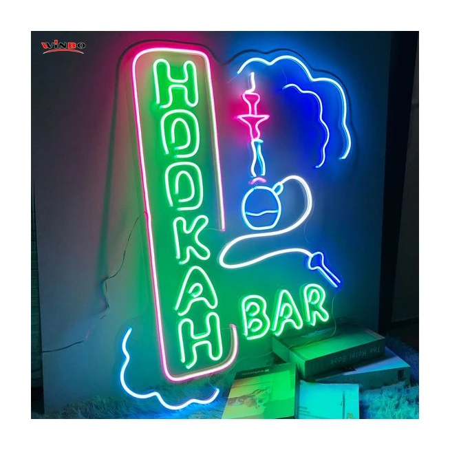 Winbo ODM/OEM NO MOQ Happy birthday letters Custom led Light Neon Sign hookah neon signs