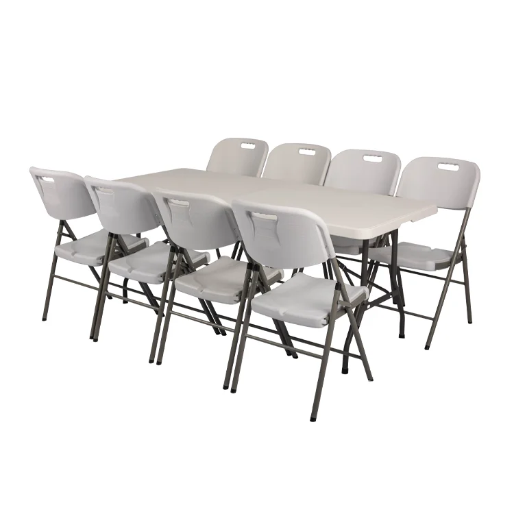 White 6ft plastic folding table for event wedding barbecue/outdoor leisure