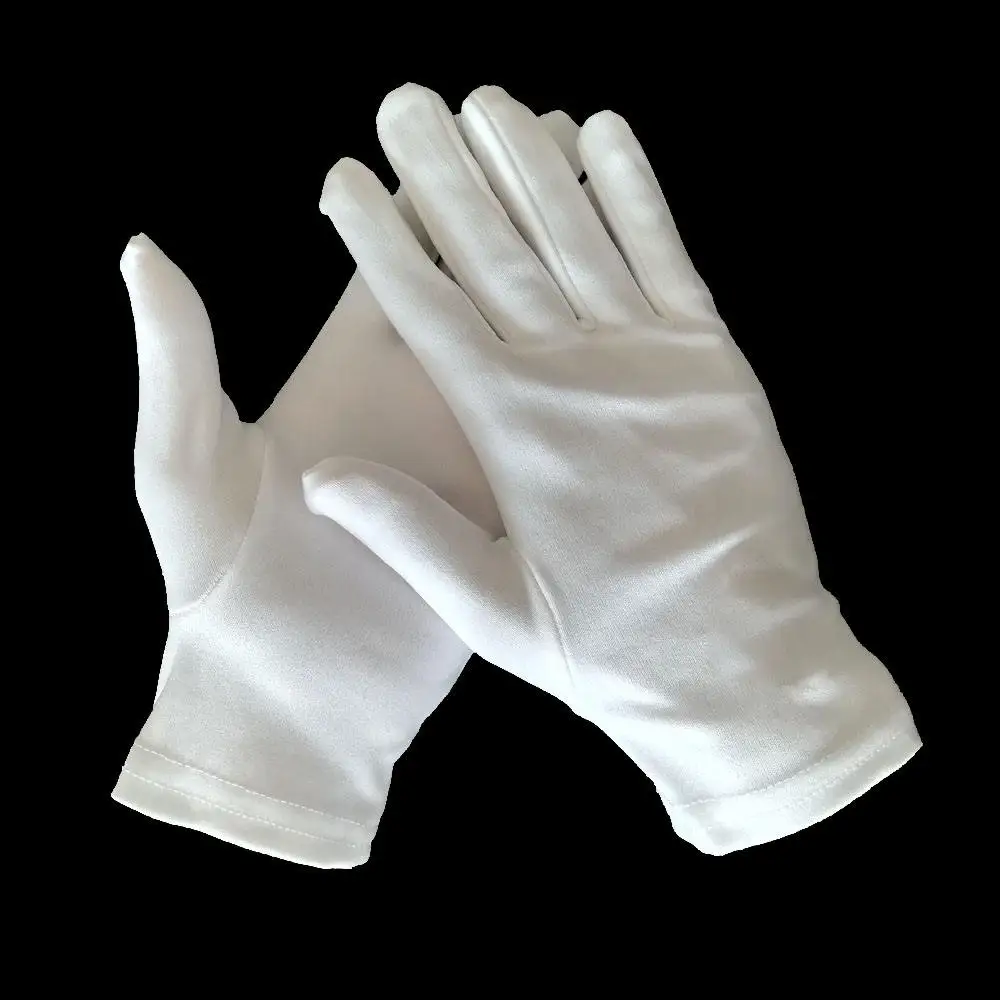 Extra Thickness White Nylon Ceremony Parade Hand Gloves