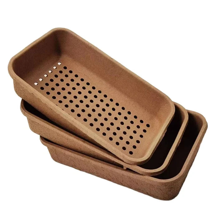 Scoop quick design holes punched paper pulp one week 7 day use cat litter sifter tray set of 3