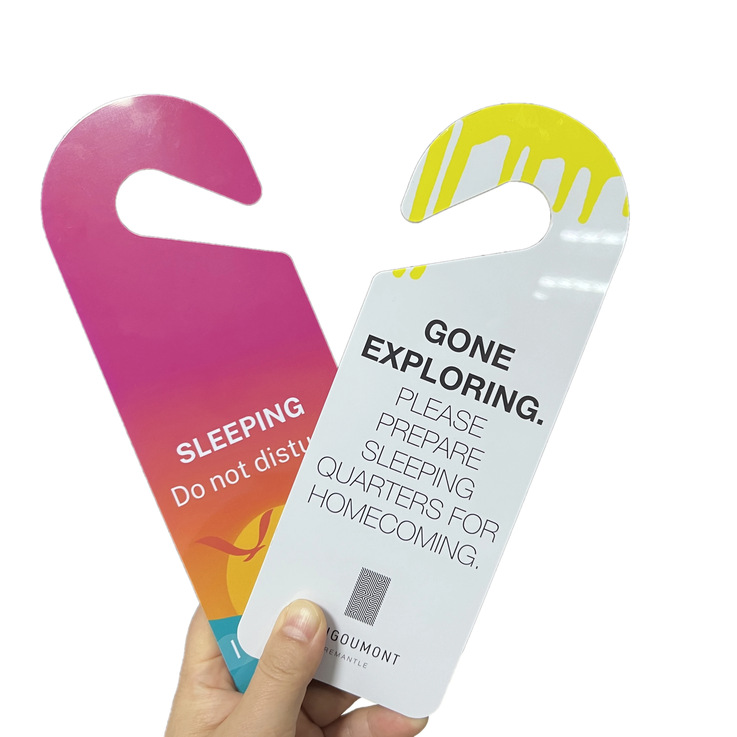Offset Printing Customized Design and Size Plastic PVC Do Not Disturb Card Hotel Door Hangers
