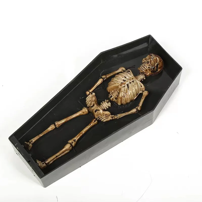 Dancing Skeleton Toys Halloween Scary Coffin Skeleton Electric Halloween Prank Toy Halloween Party Supplies