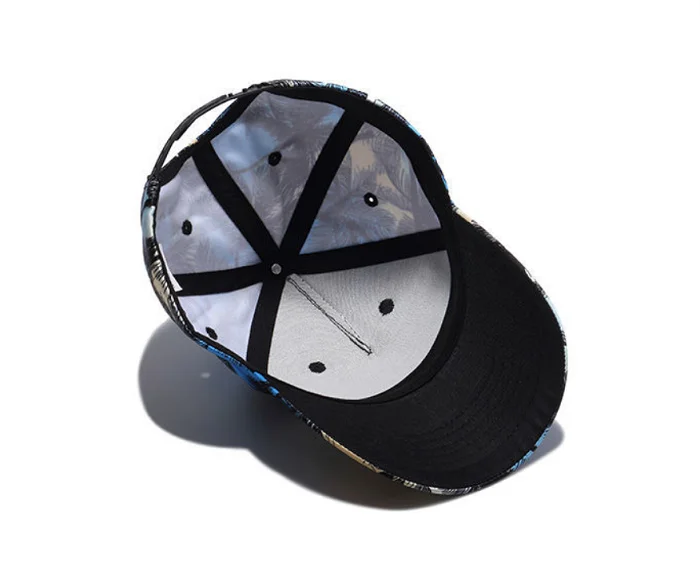 Custom Blue Dye Sublimation Printing 5 Panel Structured Polyester Baseball Hat And Cap