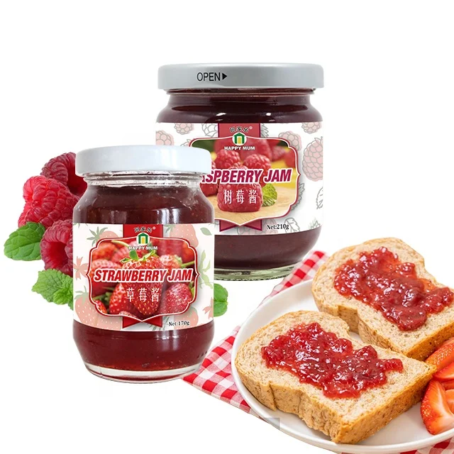 JOLION 210g Chinese Factory No Additives Jam Bulk Wholesale Price Fresh Natural Fruit Raspberry Jam