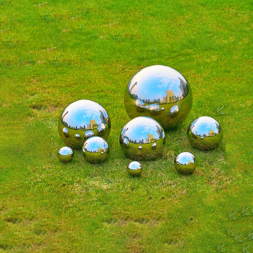 Wholesale mirror metal ball floating ball 201 stainless steel hollow ball sphere for staircase window decoration