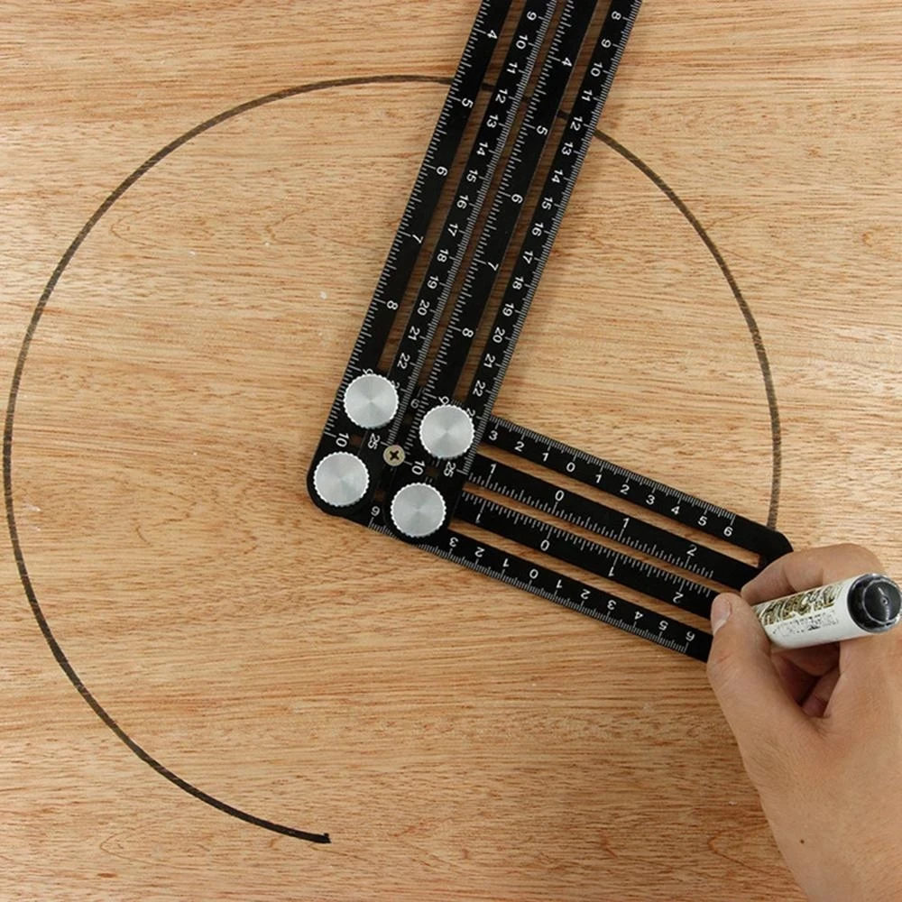 KEGRET High Quality Tile Cutting Hole Locator Angle Adjustable Measuring Tools Six Fold Ruler Angle Measuring