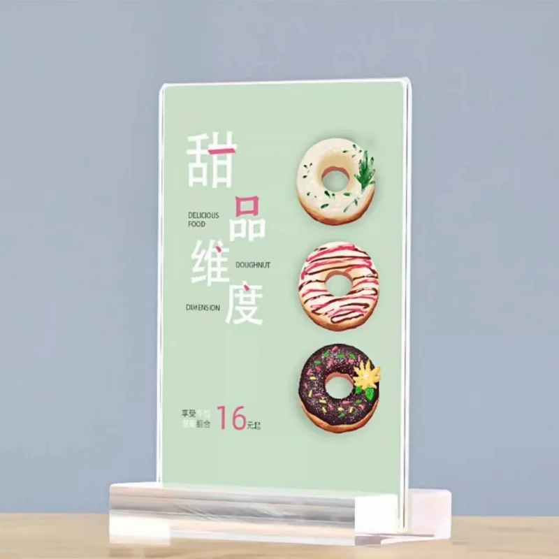 A4/A5/A6 Menu Stand Price Top Quality Different Size Acrylic Tabletop Menu Display Stand plastic sign holders
