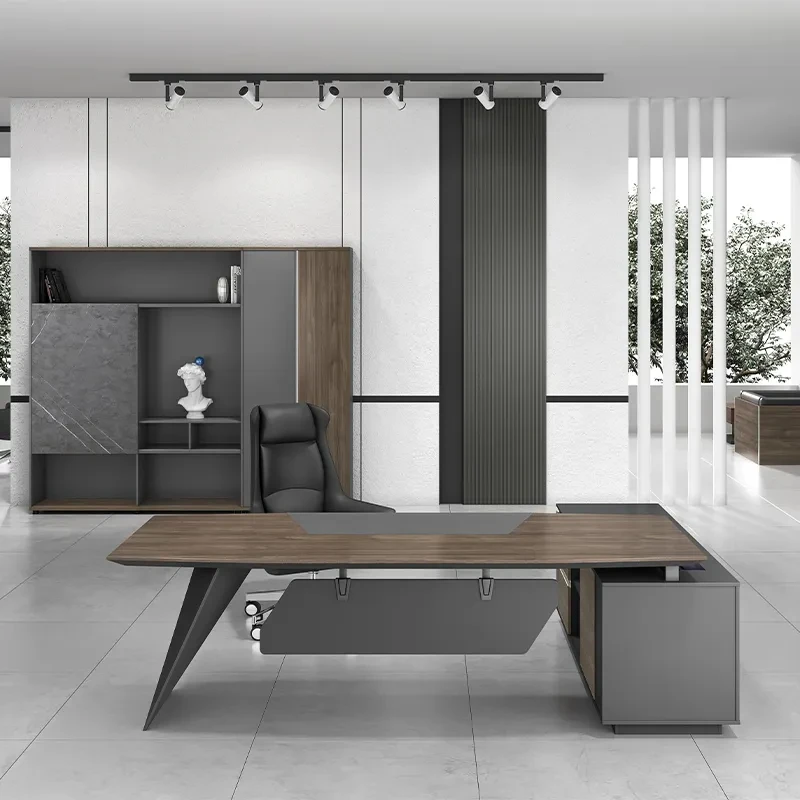 Wooden modern executive I type director luxury CEO boss desk design