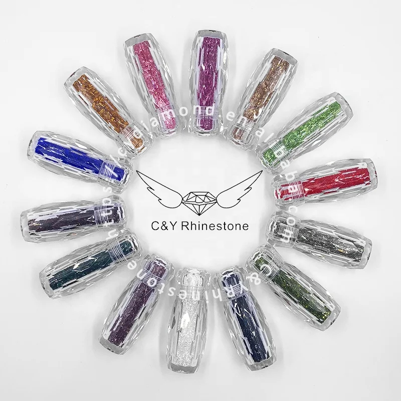 CY 1.2mm Crystal AB Pixie Dust Jar Glass Small Stone Glass Crystal For Nail Art