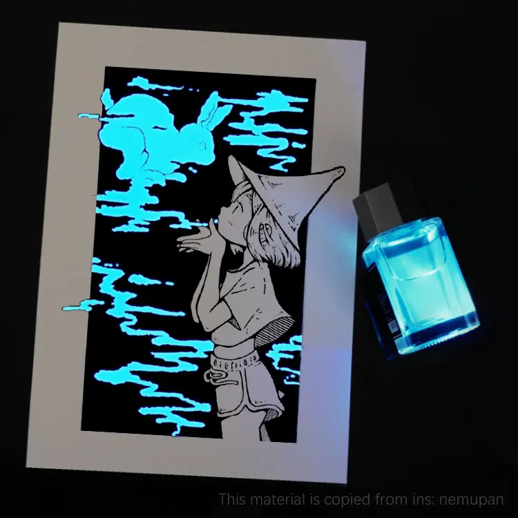 Fluorescent invisible transparent pen creative color ink dipping pen dyeing card drawing writing paper for students