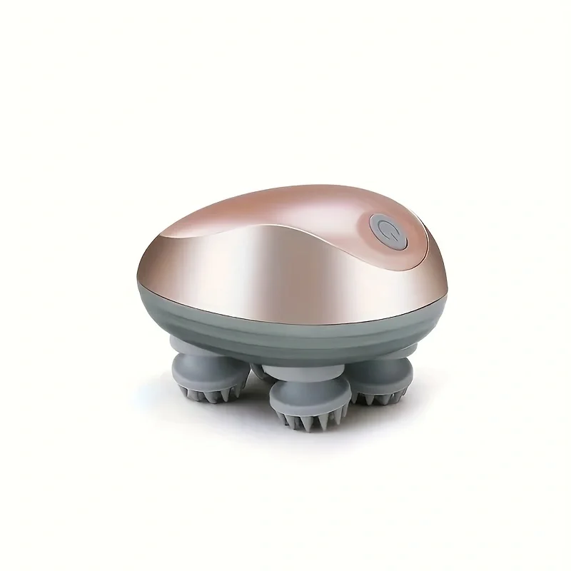 Head Massager Cordless Scalp Massage with 4 Kneading Massage Heads Portable Handheld Hair Growth for Stress Relax