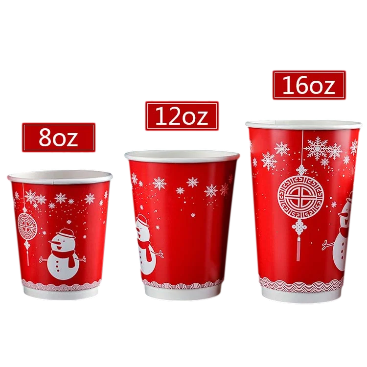 To go coffee cups 12 oz double wall recycle disposable Christmas  coffee cup with cover European coffee cup