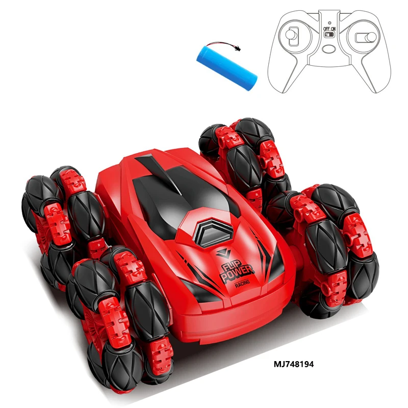 Four-Wheel Custom Drive Series 2 Sided Green Radio Control Toy Double-Sided Remote Toys Double Stunt Car