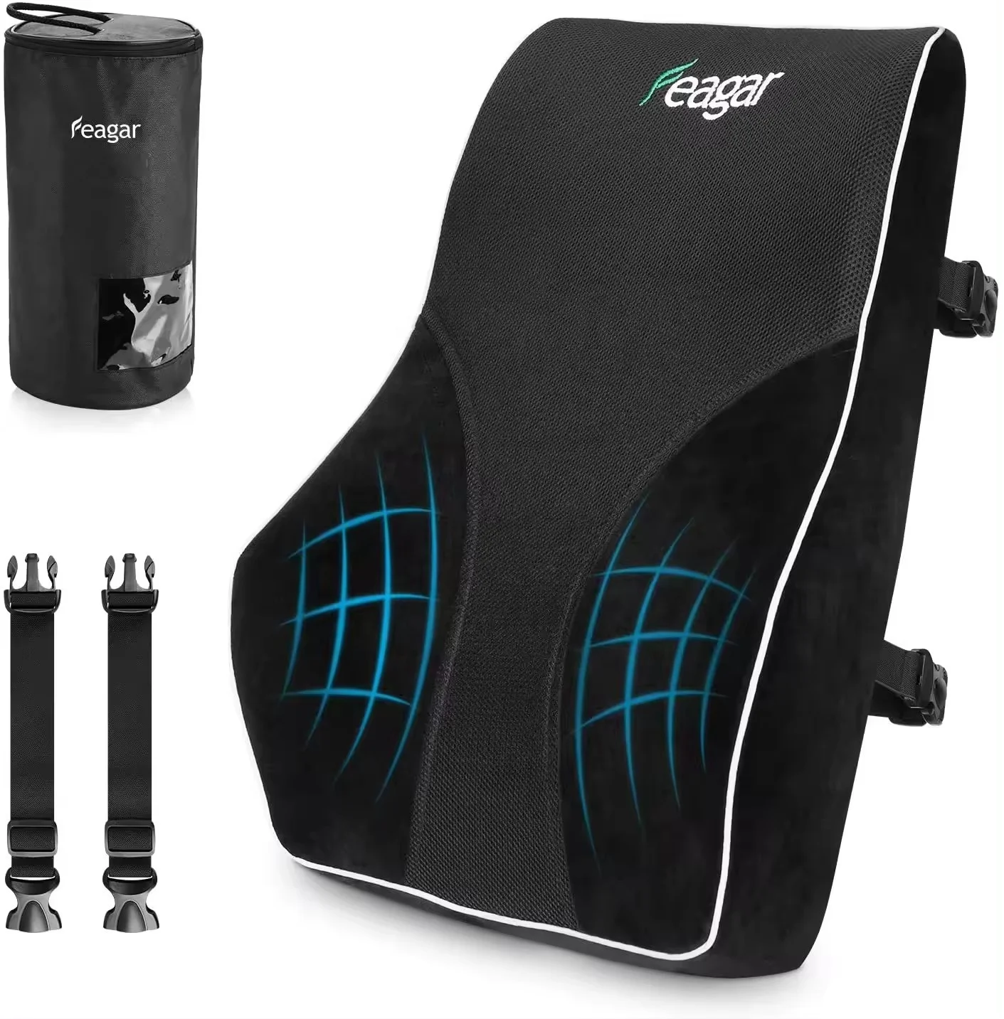 Car Headrest Seat Cushion Orthopedic Chair Ergonomic Pillows Sciatica Back Support Office Memory Foam Lumbar Cushion