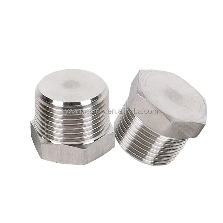 304 316 Stainless Steel Thread Plug Outer Hexagon Screw Plug Ip68 Waterproof And Dust-proof Cover Plug With Rubber Seal