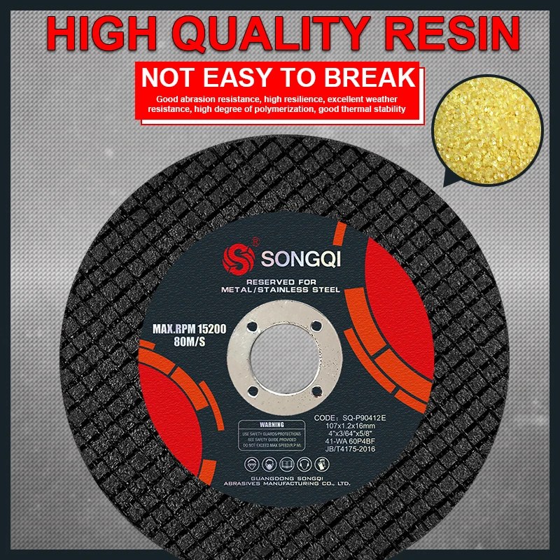 SOGNQI abrasive 4 inch abrasive tools cutting wheel grinding wheel for metal SS grinding