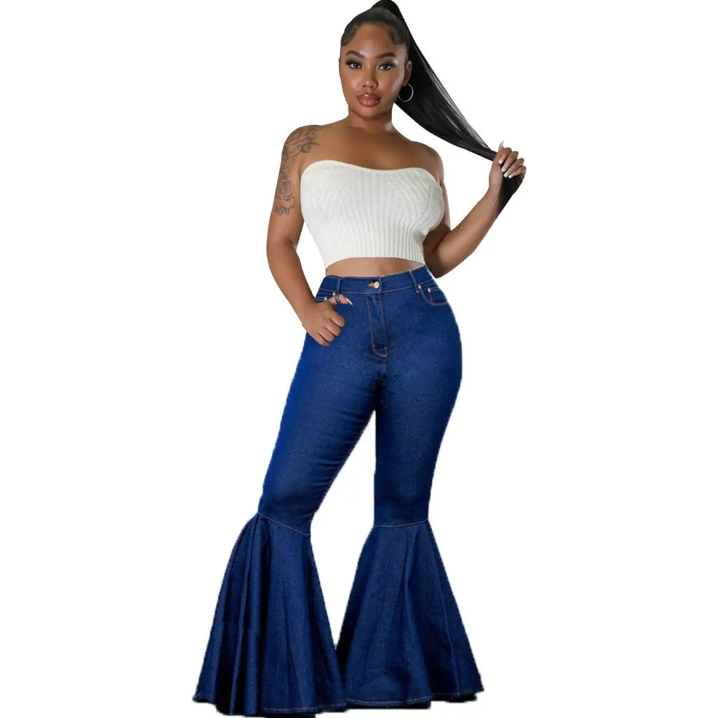 designer boutique vintage sexy streetwear casual floor length high waist skinny bodycon sheath denim boot cut flared jeans