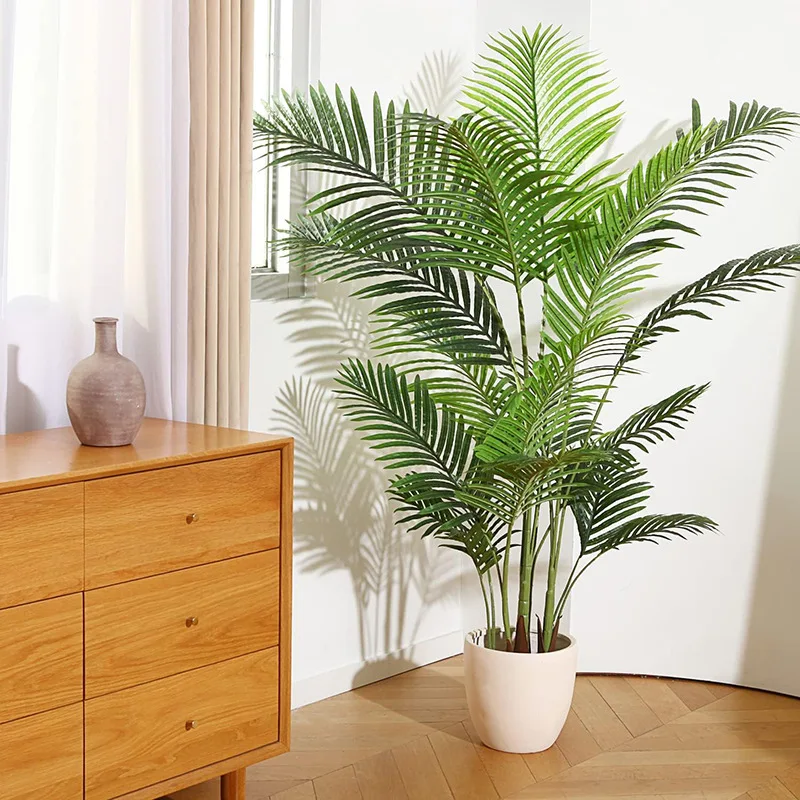 YJ Hot Selling Artificial Large Potted PE Palm Tree Scandinavian Home Living Room Decoration Loose-Tailed Sunflower