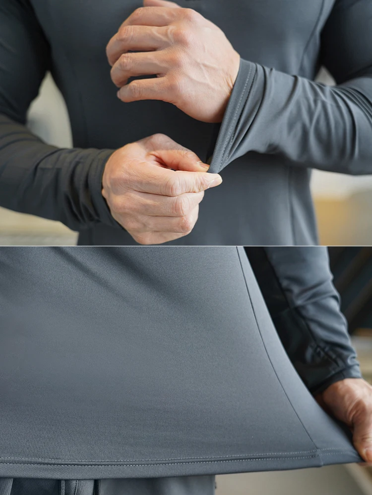 Bulk Custom Logo Jogger Active 2 Piece Tracksuits Mens Plain Thin Long Sleeve T-shirt Pants Quick Dry Sport Sets Sweat Suits