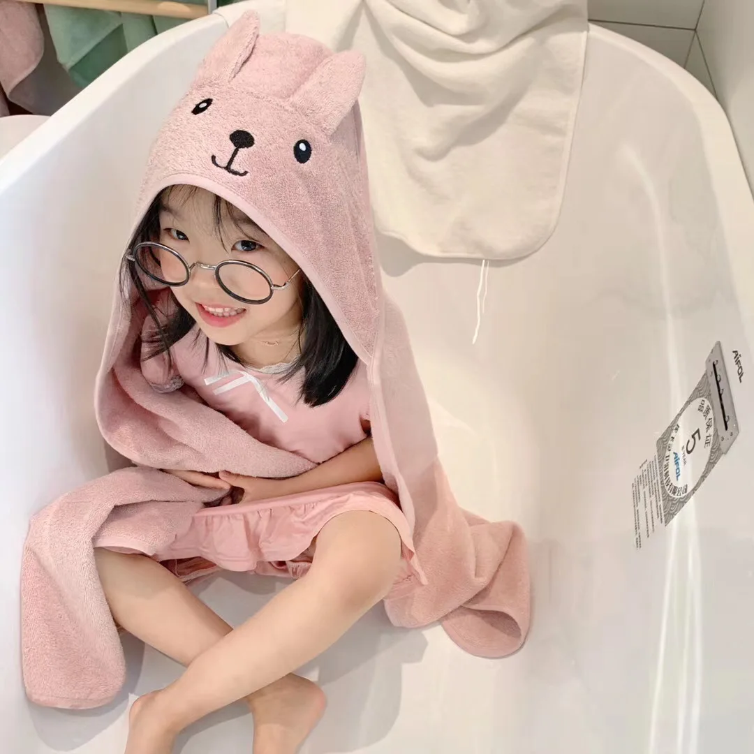 Горячая Распродажа детское полотенце с капюшоном банное хлопковое полотенце-пончо