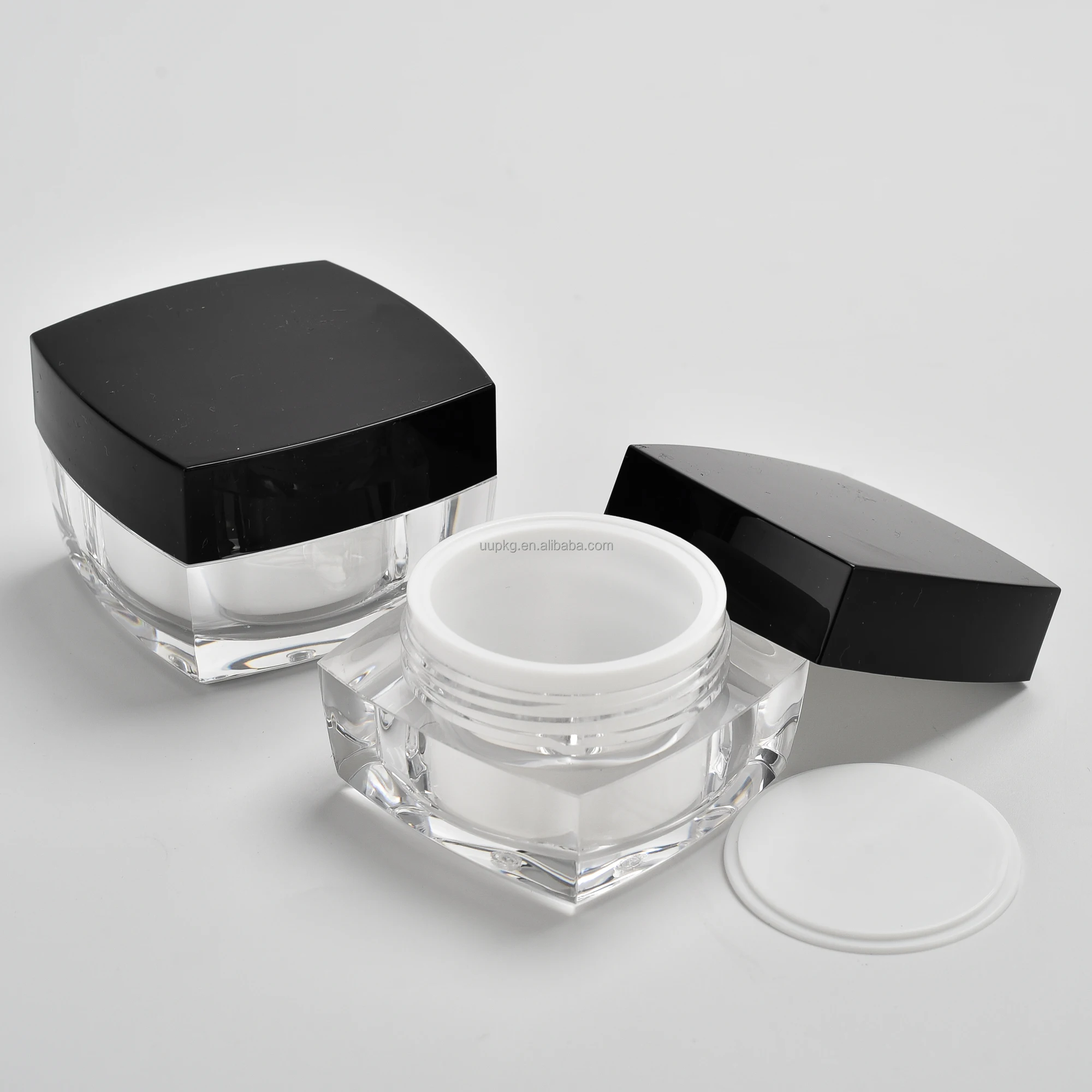 Square plastic cosmetic package containers for nail beauty industry makeup packaging 5g 10g 15g capacity wholesale low price