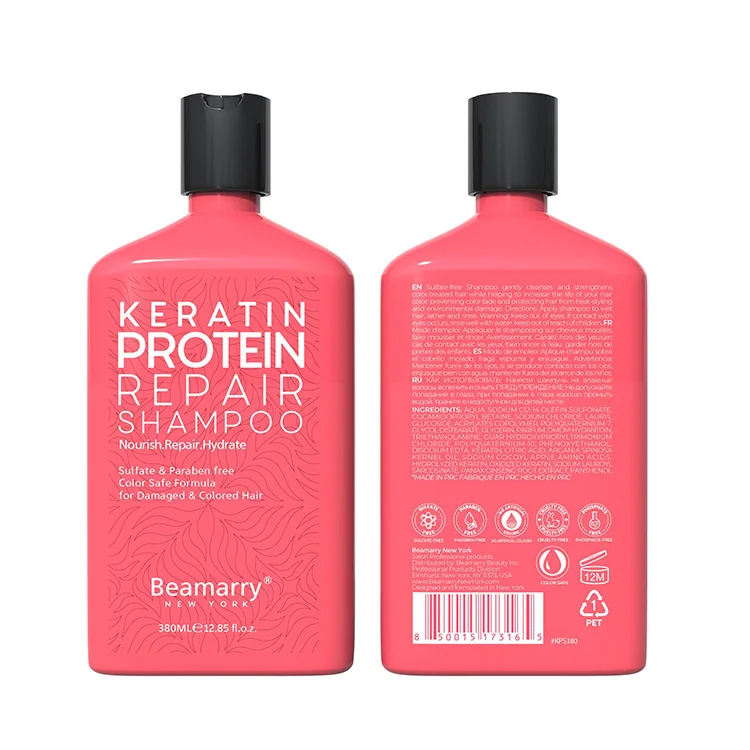 Natural Herbal Sulfate Free Paraben Free Organic Keratin Protein  Hydrate Hair Shampoo for Damaged Hair