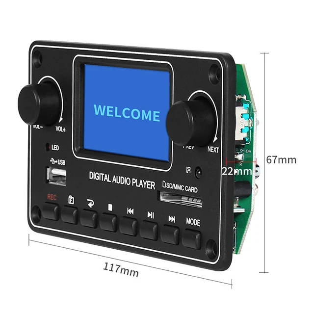 Car Speaker 5V/12V Mp3 Player Wireless Module USB Kit FM Radio Audio Decoder Board