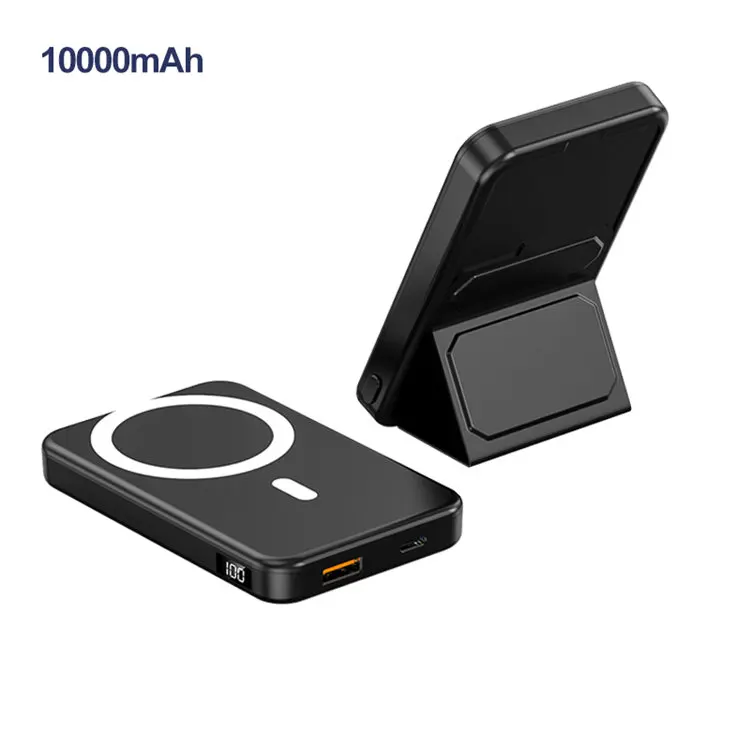Magnetic Battery Pack 10000mAh Wireless Portable Charger 22.5W Powerbank For iPhone Samsung PD 20W Fast Charging Foldable Holder