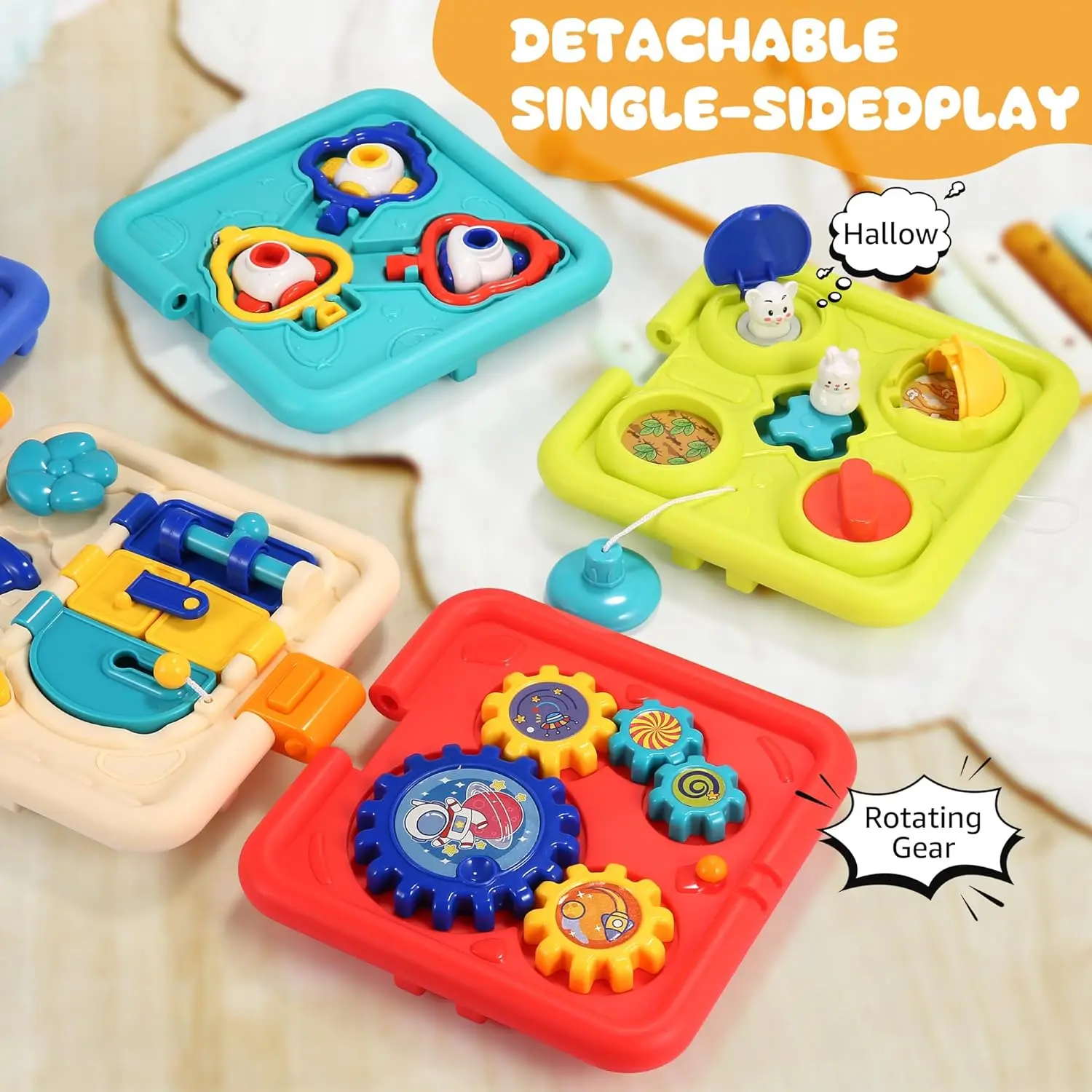 2024 6 in 1 Baby Activity Cubes Multi-function  Montessori Sensory Learning Toys for kids early educational