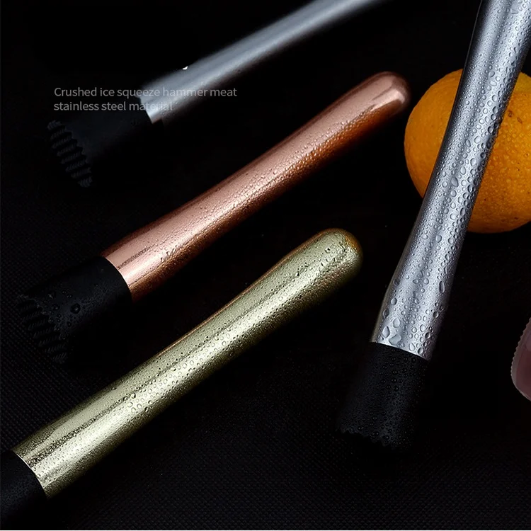
Factory Direct custom cheap mini metal professional bar accessories stainless steel stirrer bar tool cocktail ice muddler 
