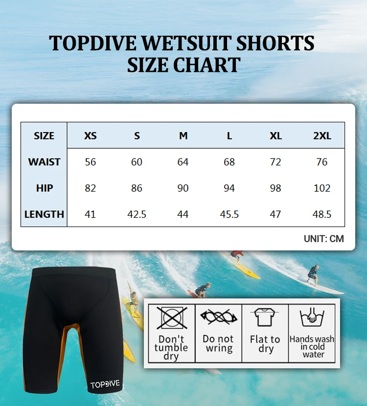2mm Neoprene Elastic Wetsuits Thicker Diving Shorts Mens Womens Warm and Sunscreen Neoprene Swimming Shorts