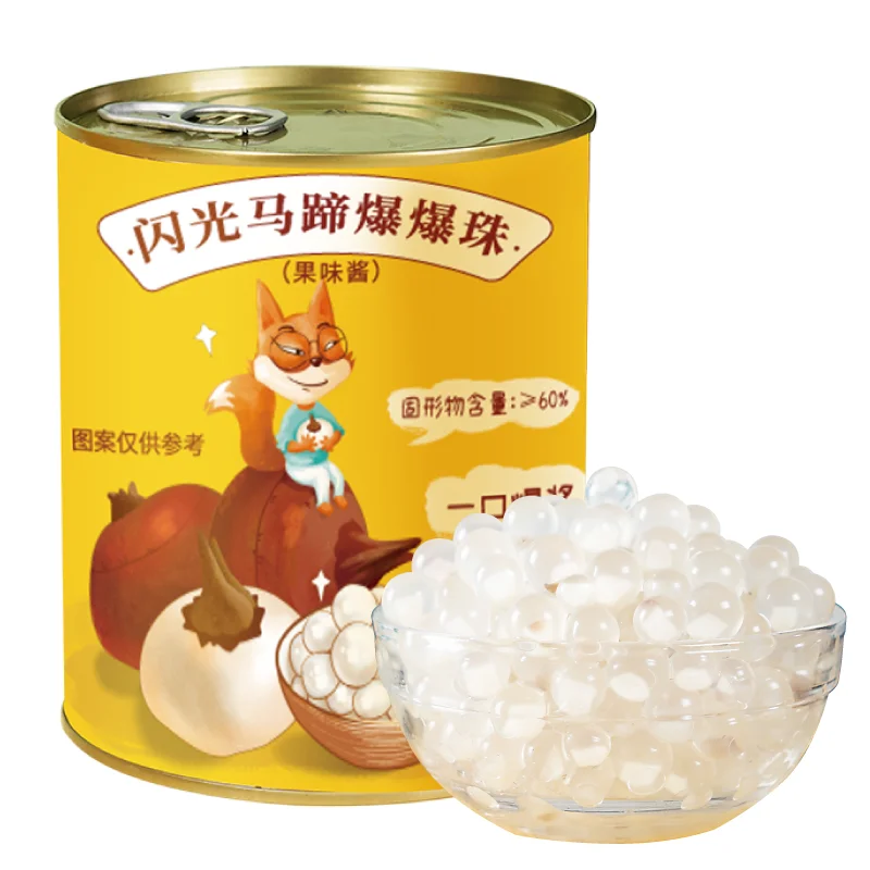 Bubble Tea Wholesale Bursting 900g Canned Water Chestnut Boba Pearl Milk Tea