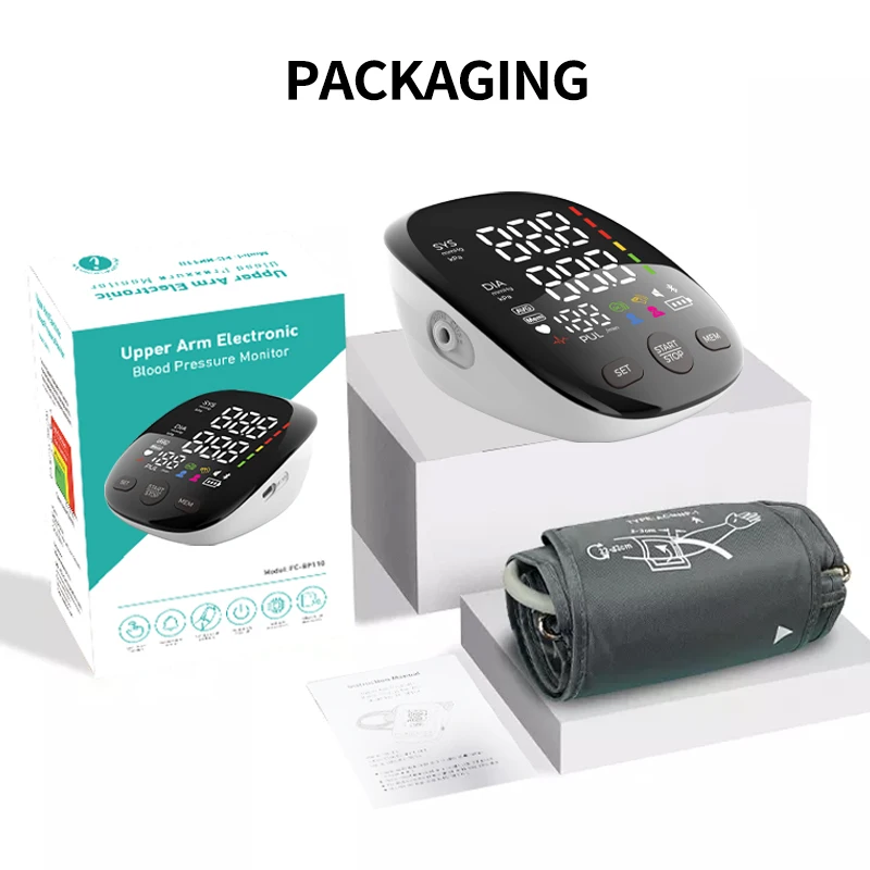 Factory Wholesale Electronic BP Monitor Automatic Digital Blood Pressure Monitor Upper Arm With Voice bluetooth Homeuse