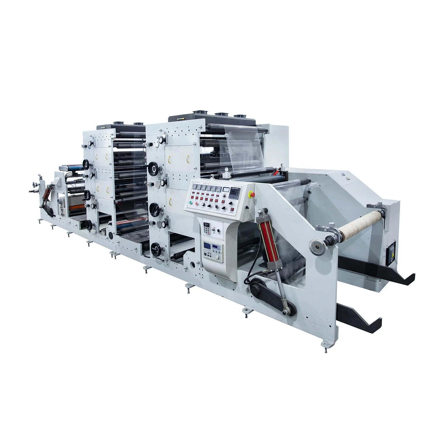 320 flexo narrow web stacker type 6 color roll to roll label printing machine with rotary die cutting and sheet