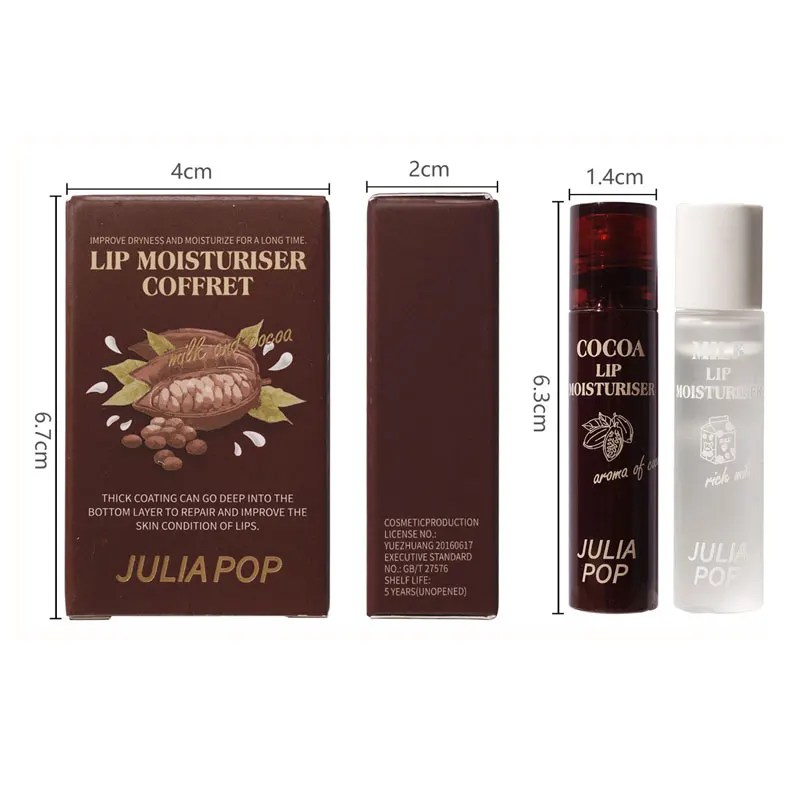 Trend Hot Selling Lip Products Improve Chapped Lips Nourishing Repair Beads Cocoa Milk Lip Oil Set
