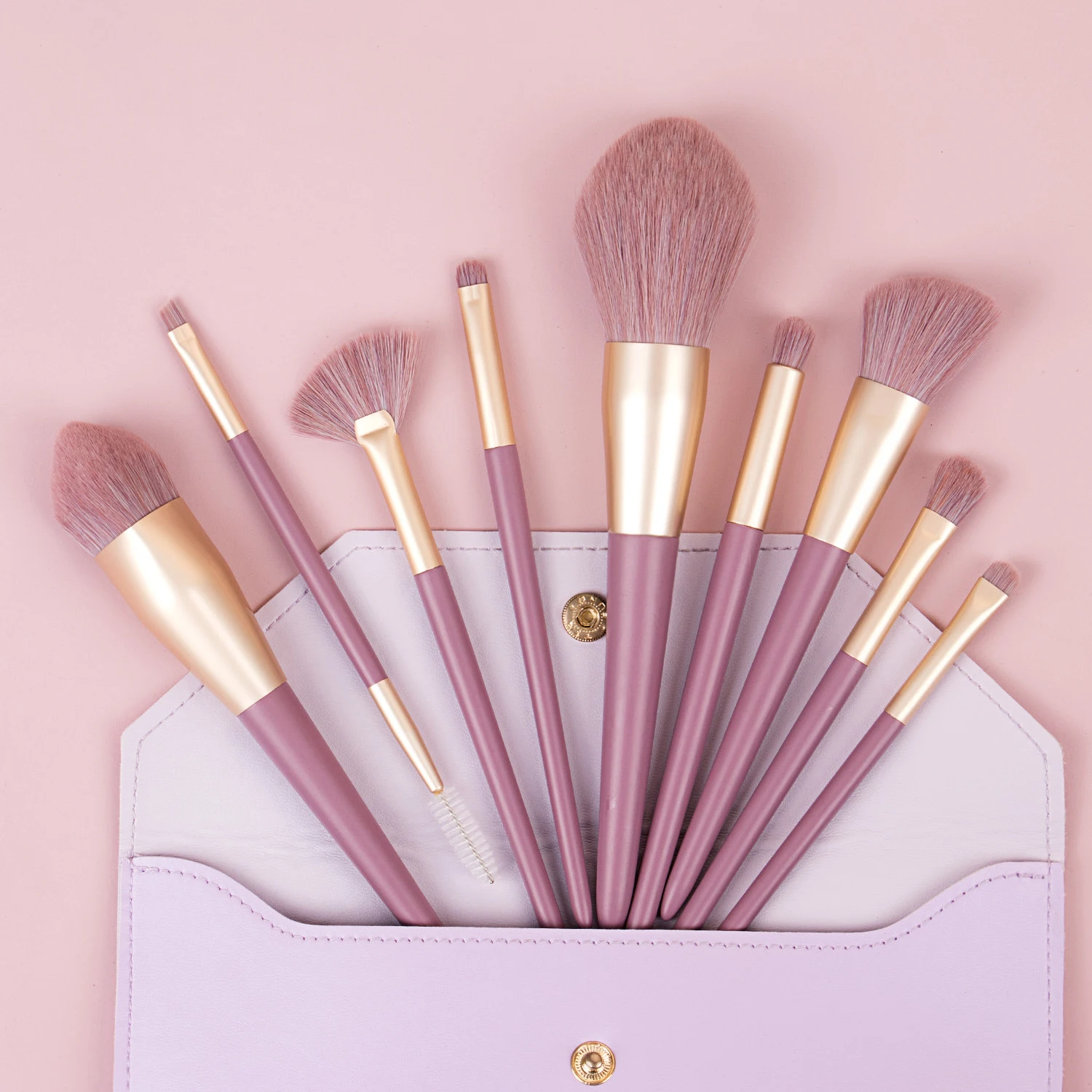 High Quality Eye Brushes Set Fenty Kabuki Makeup 2021 Rose Gold Private Label