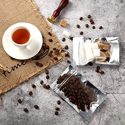 120 Pieces Resealable Mylar Bags Stand Up Foil Bags Aluminum Metallic Foil Pouch Bags for Food Packaging Candy, Nuts and Dried