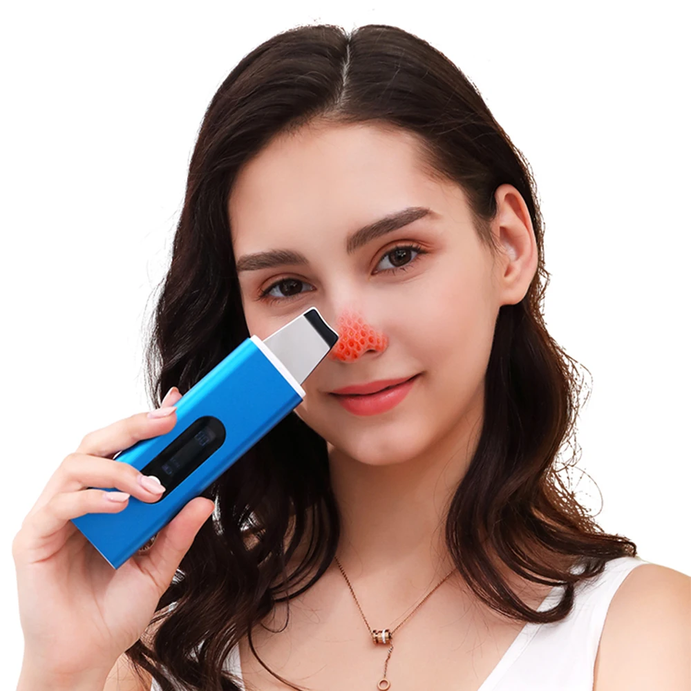 Heating Massage Ultrasonic Skin Scraper with Remove Acne Pore Cleaning Face Clean Scrubber Personal Care Beauty Instrument Stock