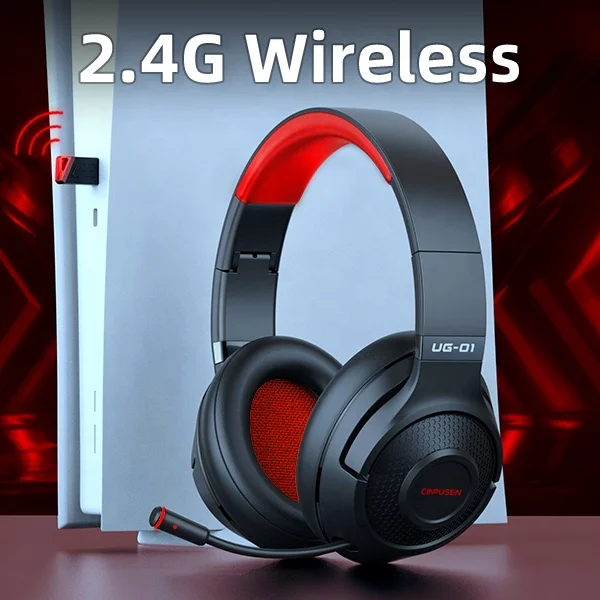 UG-01 2 4G Беспроводная игровая гарнитура без задержки Игровые наушники BT 5 складные для геймеров PS4/PS5/переключатель/PC