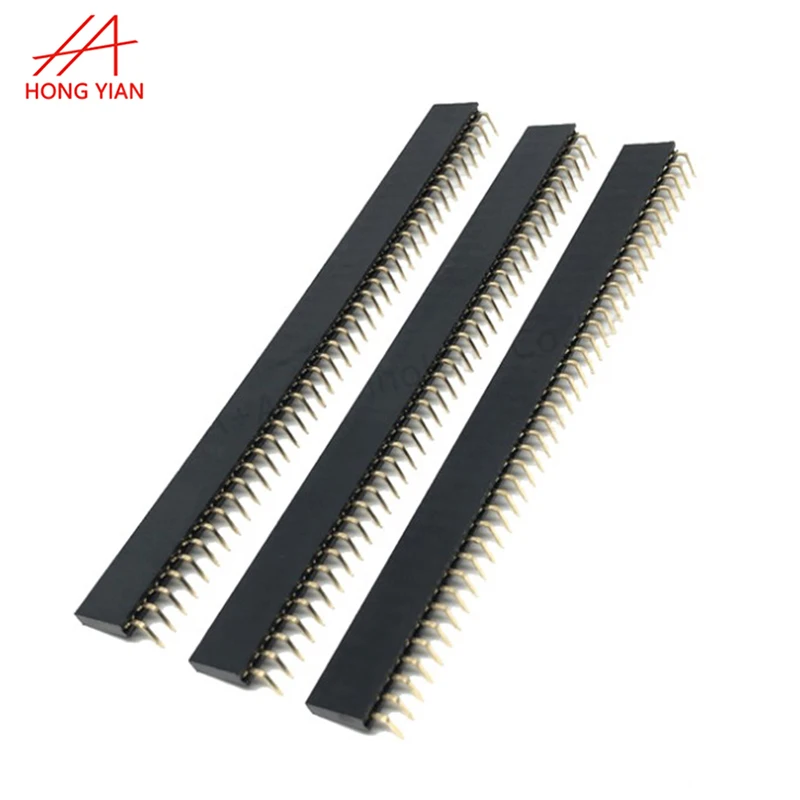 PCB Board to Board Connector Single/Double Row Right Angle 2.54 3.96 .5.08mm Pitch Gold Flash 2-80Pins Male Pin Header
