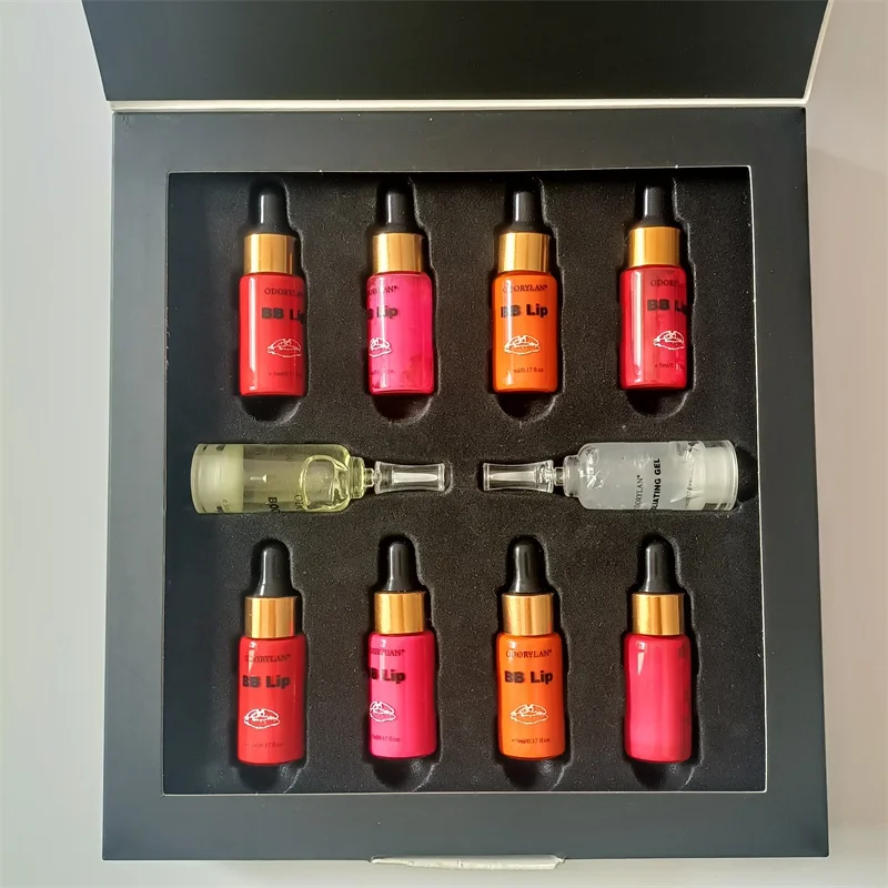 Hot!!! Sale Pink Orange Red 4 Colors Semi Permanent Makeup BB Foundation Lip Microneedle Ampoule Treatment Serum BB Lips