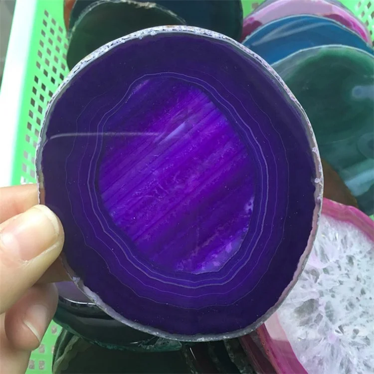 Cheap Different Colours Coaster Agate Slices Wholesale Natural