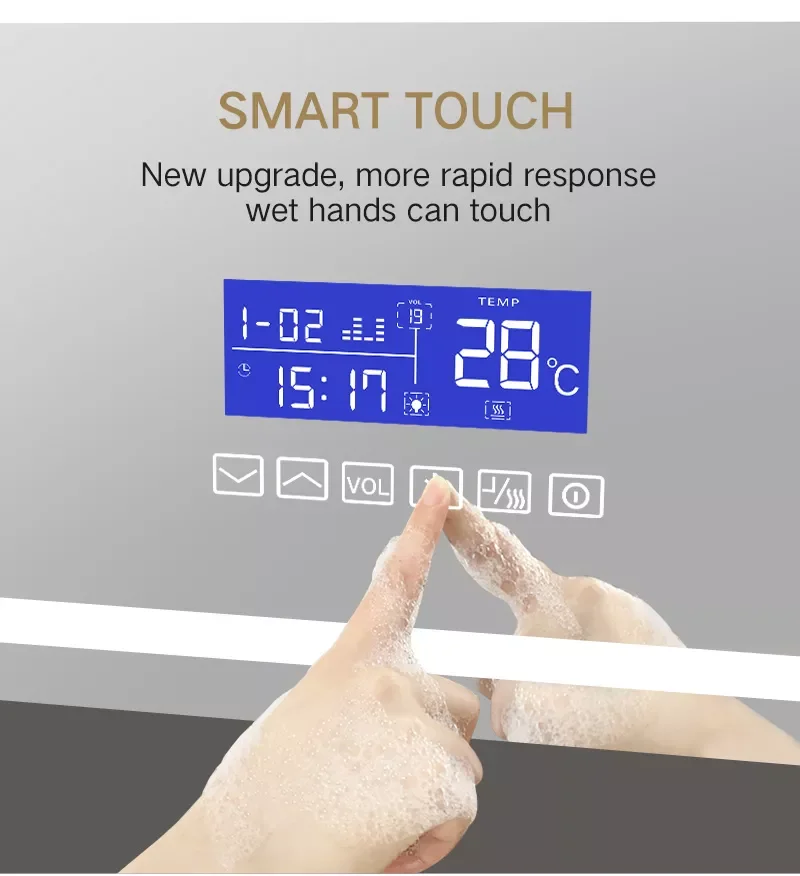 smart vanity mirror led bathroom mirror bluetooth led mirror lights with bluetooth speaker