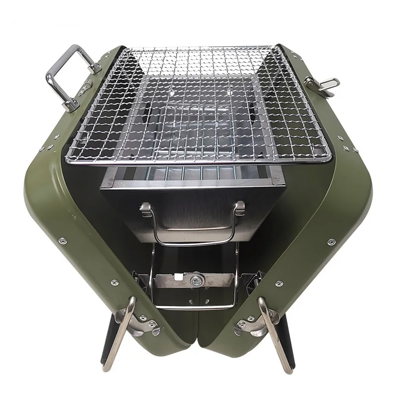 New Arrival Suitcase Designed Portable Outdoor BBQ Charcoal Grill For Camping Fishing Outdoor Table Grill