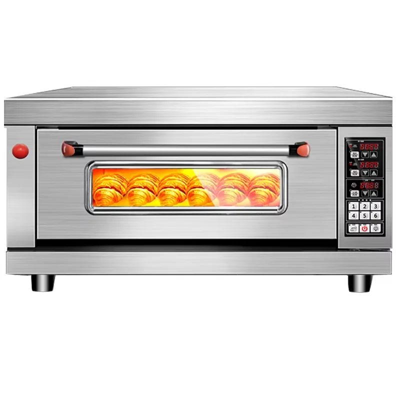Commercial oven bread pizza oven bakery kitchen machinery 1 deck 2 tray pizza oven for sale
