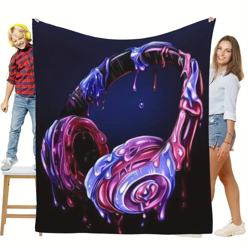 Music element HD digital printed blanket, 100% polyester premium flannel products.