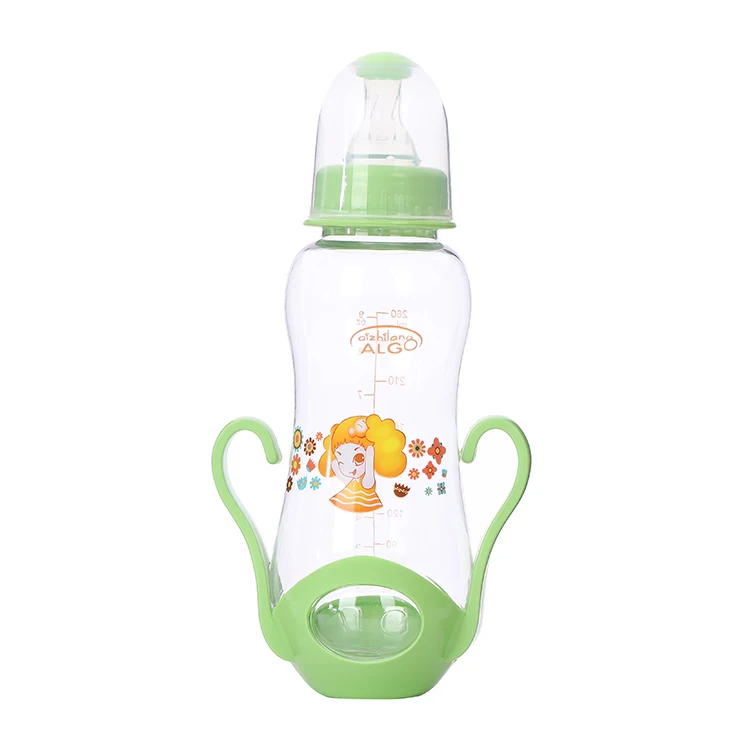 Algo bpa free 260ml food grade PP baby bottle, baby feeding bottle